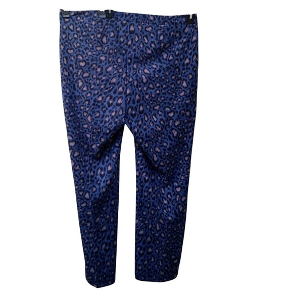 IMAN: 2pc Leopard Print Straight Leg Pantsuit, Size 2X, Blue, Grey, Black - Picture 9 of 11